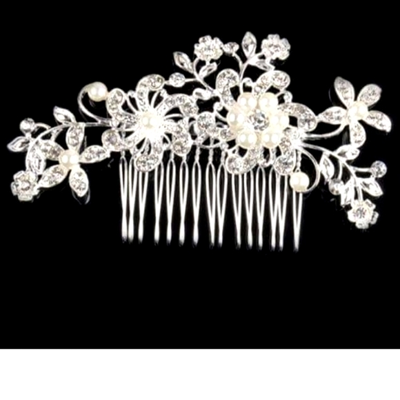 White Pearl Hair Comb New - Picture 16 of 17